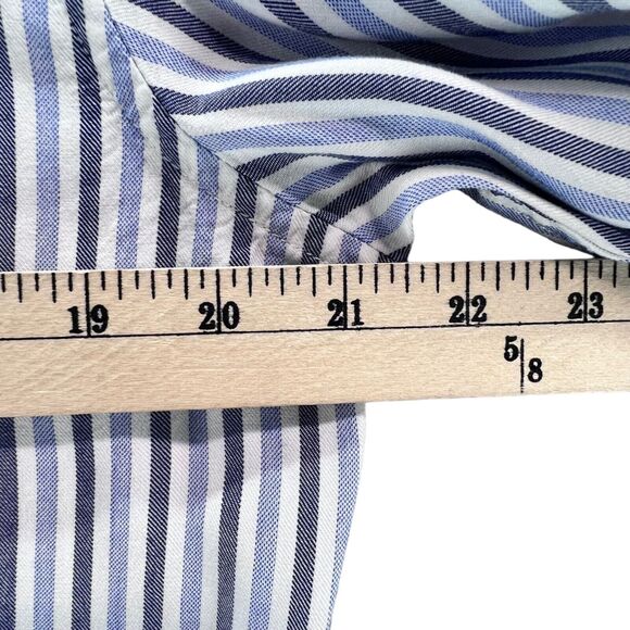Scotch & Soda Shirt Mens L Blue White Stripe Viscose Button Down Classic Preppy - Picture 6 of 15